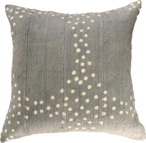 Mudcloth Blue and White Dots Pillow Cover